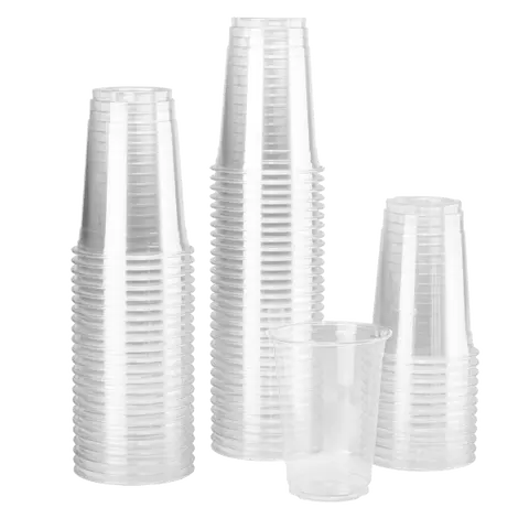 [300-2,500 pcs] Karat PET Disposable Plastic Cold Cups, 3/7/8/9/10/12/16/20/24/32oz
