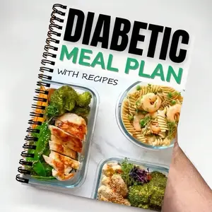 1 Diabetes Meal Plan Cookbook - Spiral Binding Recipe Organizing Notebook, Spiral bound planner, with Caps Window for Type 1/Type 2 Diabetes Management, Gluten Free, Vegan - Kitchen, Cooking Lovers, Dietitian - 5.5x8.3 Inches - Gift for Diabetics