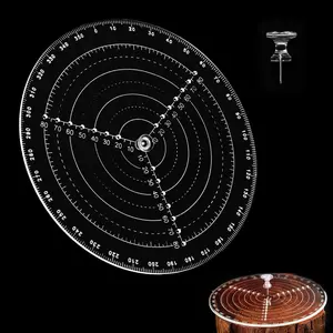200 mm/ 8 Inch Round Circle Center Finder Compass Tool Round Center Finder Clear Acrylic Lathe Centering Tool Circle Gauge for Drawing Circles for Handicrafts, DIY Furniture
