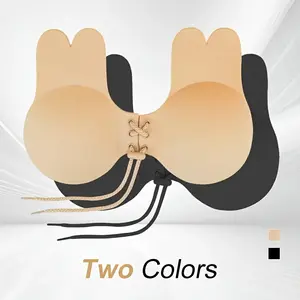 2 Pairs Rabbit-Ear Adhesive Sticky Bras Invisible Push up Bra Backless Bras Reusable Women Lingerie Accessories