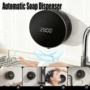 Automatic Foam Touchless Soap Dispenser, 260ML Smart Bathroom Pump with Infrared Sensor, Three Adjustable Modes, Temperature Display, Wall Mounted, USB Charging