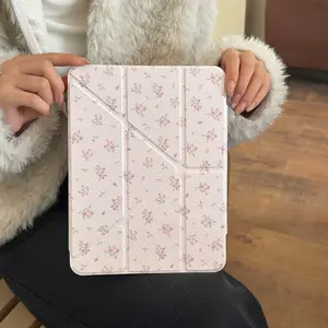 Floral iPad Pro Case, Cute Hybrid Tablet Cover for iPad 11th Gen & Air 7/6, Anti-Bend Design with Pen Slot, Unisex Protection, Flip Cover