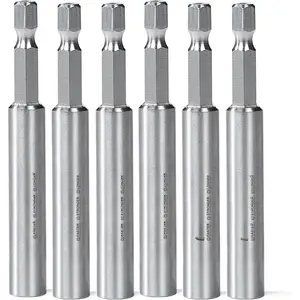 6PACK Stainless  Bit Holders, 3Inches Extension Socket Drill Bit  Holder Hex Shank Quick-Change Drill Bit Guide