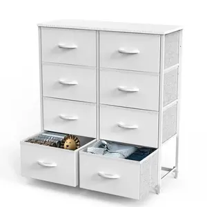 Chest of Drawers with Fabric Drawers, Sideboard with 8 Drawers, Drawer Cabinet for Kitchen, Office, Hallway, and TV Cabinet - Drawer Dresser