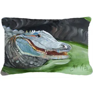 Carolines Treasures  Blue Alligator Canvas Fabric Decorative Pillow