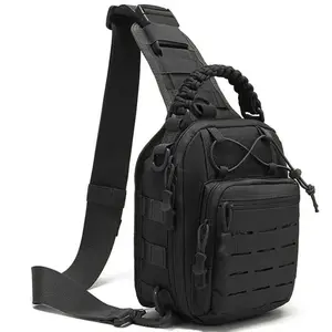 Men's and Women's Outdoor Tactical Crossbody Bag, 1000D| Abrasion Resistant and Durable|MOLLE System Multi-Functional Chest Bag, Shooting, Hiking, Fishing, Camping, Concealed Carry Shoulder Bag, Everyday Commuter Backpack, Tote Bag