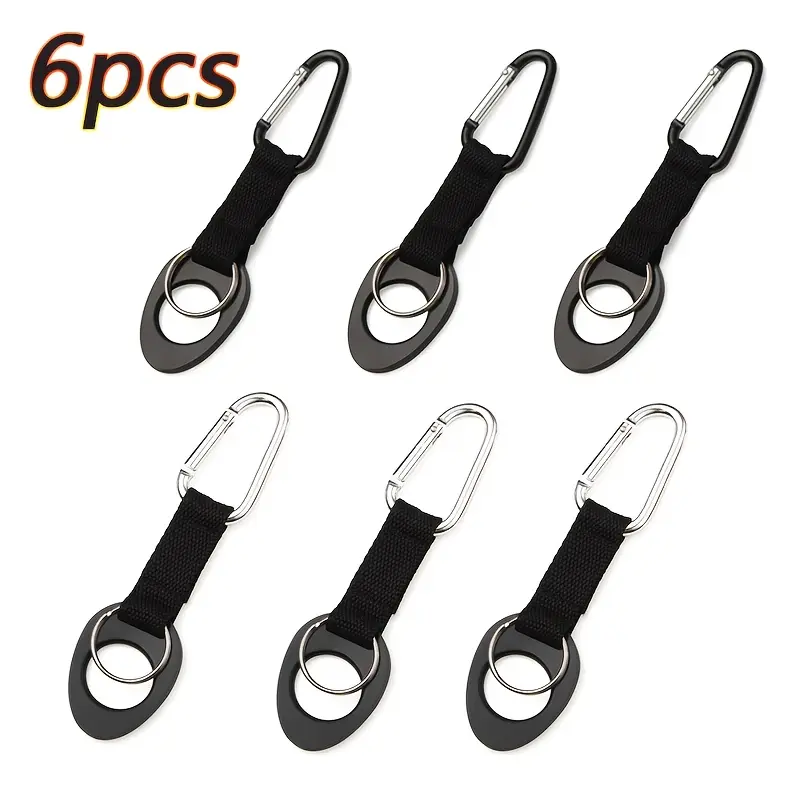 6Pcs Water Bottle Holder Clip With Carabiner, Nylon Strap Tumbler Cup Hook, Rustproof Snap Carabiner Clip For Stanley Hydro Flask, Viral Outdoor Hydration Hack EDC Backpack Accessory For Camping Hiking Travel Daily Carry