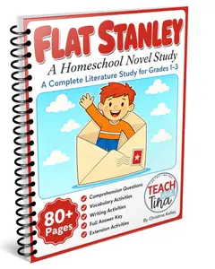 Flat Stanley Novel Study | Spiral-Bound Homeschool Workbook with Comprehension, Vocabulary & Answer Key | Flat Stanley Chapter Book Companion Grades 1 and 2