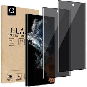 [2-Pack]  Screen Protector for  Galaxy S23 Ultra, 9H Hardness Anti-Spy 3D  Edge Tempered Glass Screen Protectors for  Galaxy S23 Ultra 6.8 inch