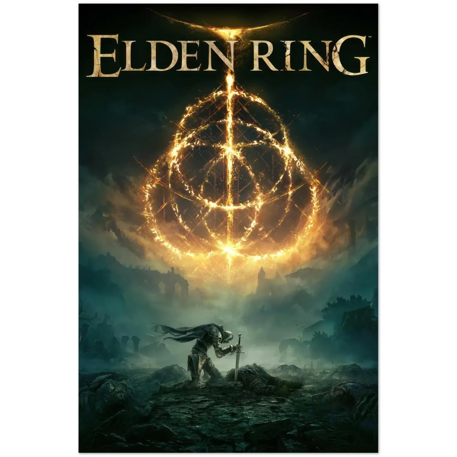 Elden Ring Golden Rune Fantasy Video Game Art Poster
