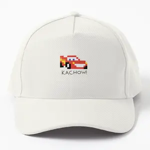 Pixel Lightning McQueen Kachow Twill Cap Hat - Ideal for Fans of Cars, Lightning McQueen Enthusiasts, and Kids Who Love Racing with Fun Pixel Art Design