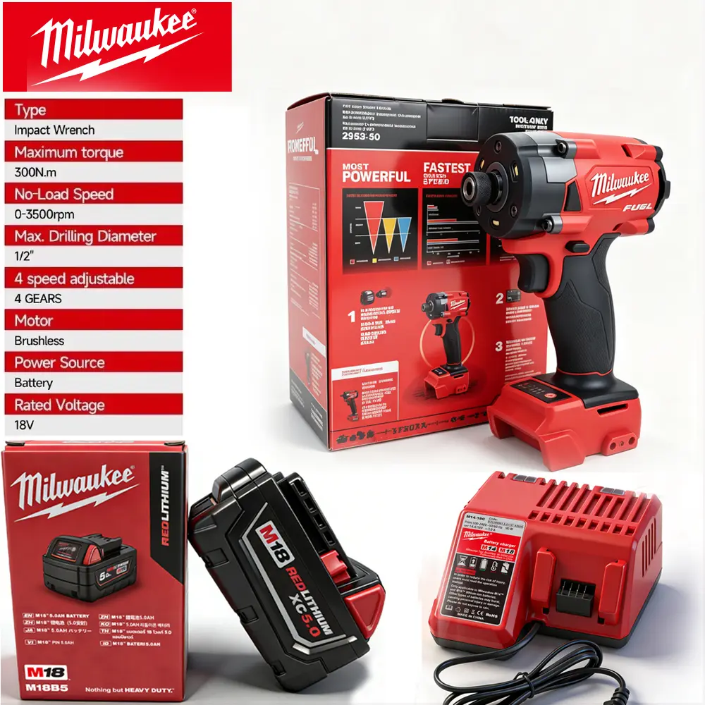 Milwaukee 18V FUEL 1/4-in Brushless Electric Screwdriver - High Torque Power Tool for Work, Garage, DIY Projects, with Original Packaging Box, Brushless Motor Compatibility for Batteries