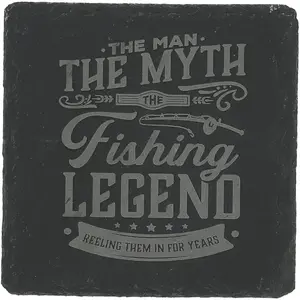 Fishing 4" Slate Coaster