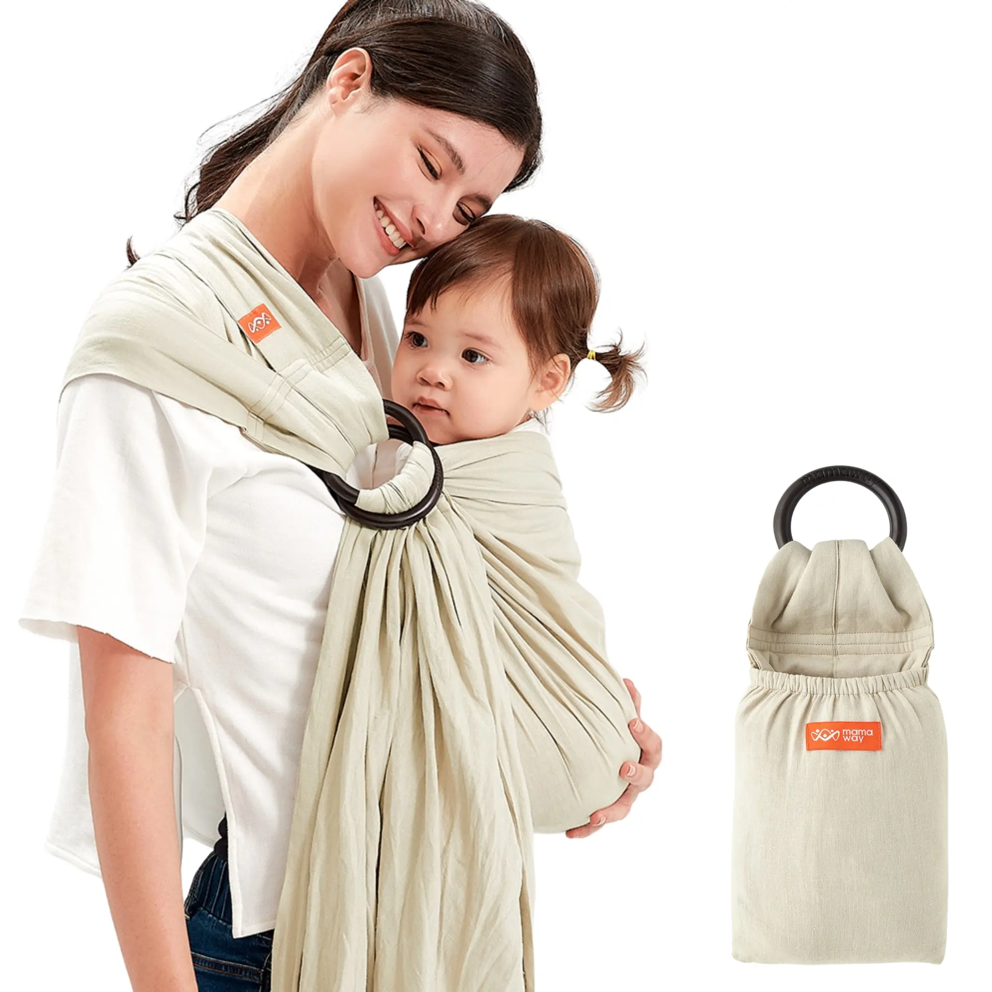 Solid Linen Baby Ring Sling