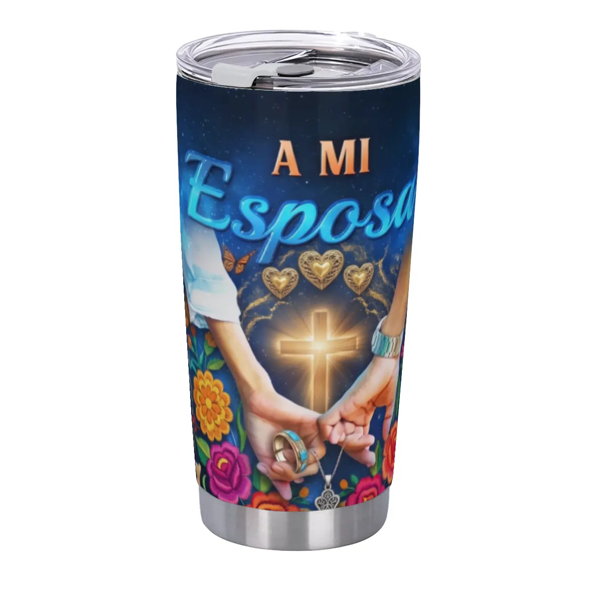 Vaso Térmico “Para Mi Esposa” de 20 oz - Regalo Cristiano de Aniversario o Cumpleaños para Esposa, Taza de Café Religiosa de Amor, Regalo para Ella en el Día de la Madre