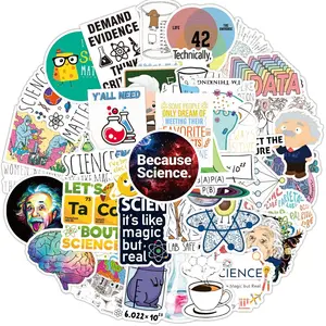 Science Experiment Sticker, 100pcs/set Waterproof Vinyl Sticker, Decorative Sticker for Water Bottle, Laptop, Luggage, Cup, Computer, Mobile Phone, Skateboard