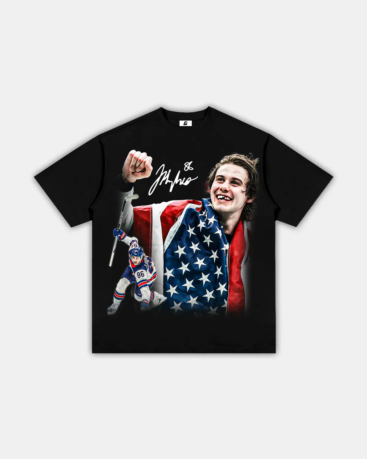 JACK HUGHES 'GOLDEN GOAL' TEE, Team USA T-shirt, Winter Shirt, Retro Graphic Tees, Gift For Fan - hck10008