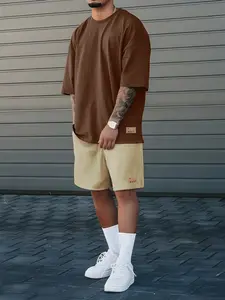 Rsrt Men's Tropical Print Knit T-Shirt and Shorts Set, Casual Fitted Summer Fashion for Men, Comfortable Beach for Summer Wear