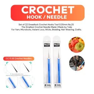(2 ) No. 25 Tulip  Crochet Hook Sharp with Grip 0.35mm