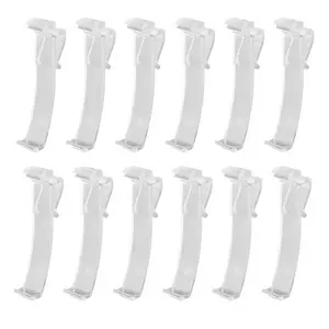 2.5 Inch Valance Clips Window Blind Clips Clear Plastic Valance Retainer Holder Hidden Valance Clips(12 Pieces)