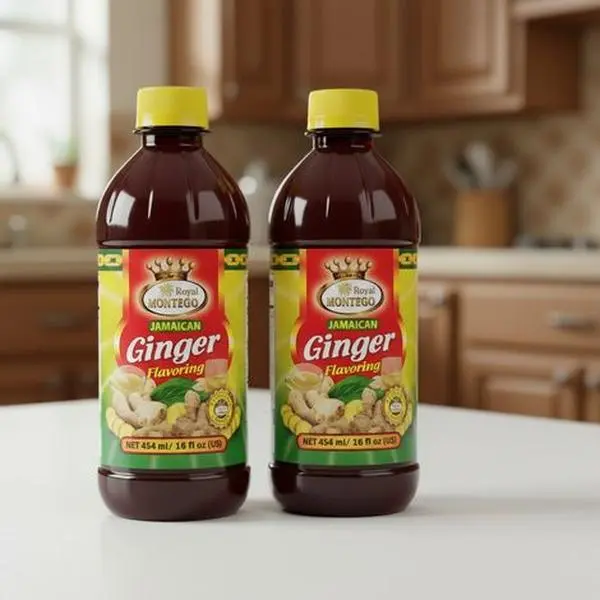Royal Montego Jamaican Ginger Flavoring 16oz 2 pack Premium Syrup for Refreshing Beverages Cocktails & Caribbean Drinks