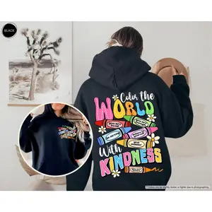 Color The World With Kindness Sweatshirt, Kindness Hoodie, Positive Sweatshirt, Motivational Gift, Inspirational Teacher Crewneck Sweater