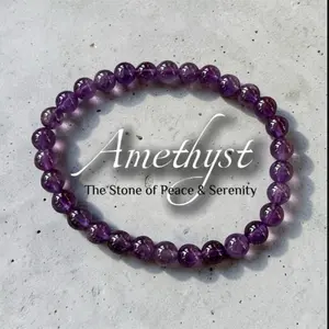 Amethyst 8mm Stretch Natural Crystal Bead Bracelet 6.5 Inches Healing Stone Jewelry