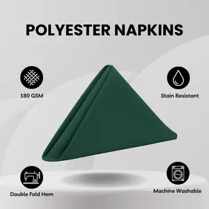 20 inch Polyester Cloth Napkins Hunter Green (Pack of 10)