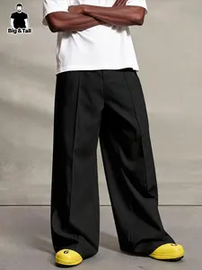 Men's Fall Winter Casual Relaxed Fit Baggy Loose Pants, Oversized Drawstring Waistband, Woven Fabric, Pocket Design, Perfect for Outdoor Sports & Daily Wear, Trouser, Casual Lounge Pants