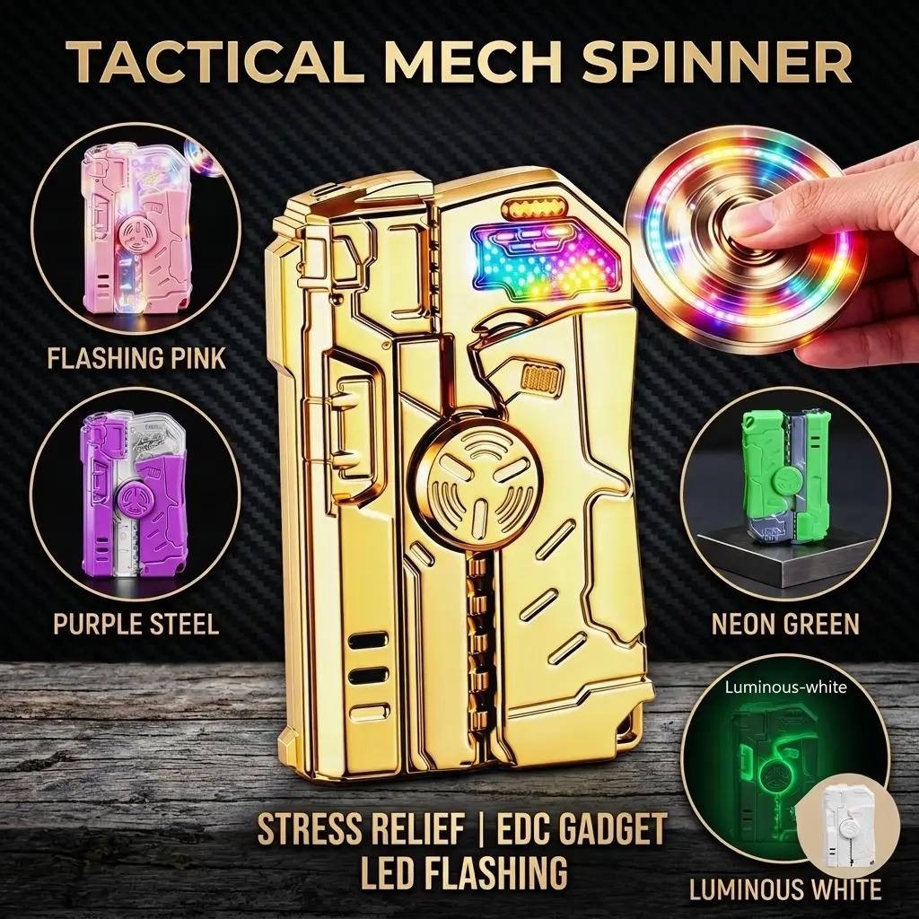 2-in-1 LED Fingertip Spinner Lighter, Camping Stress & Anxiety & Boredom Relief Fidget Toy with Ignition, Premium Gift Box for Friends (Ideal for Festivals, Anniversaries, Butane Fuel Not Included), Family