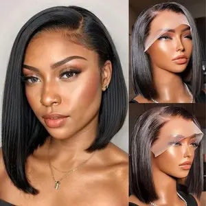 [Live Flash Sale] Glueless Short Bob Wig Straight 13*4 Frontal Wig Human Hair Pre Cut Pre Plucked Hairline