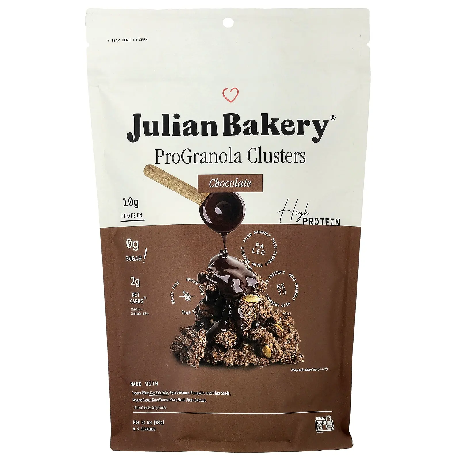 Julian Bakery Pro Granola Clusters, Chocolate , 9 oz (255 g) Julian Bakery Pro Granola Clusters, Chocolate , 9 oz (255 g)