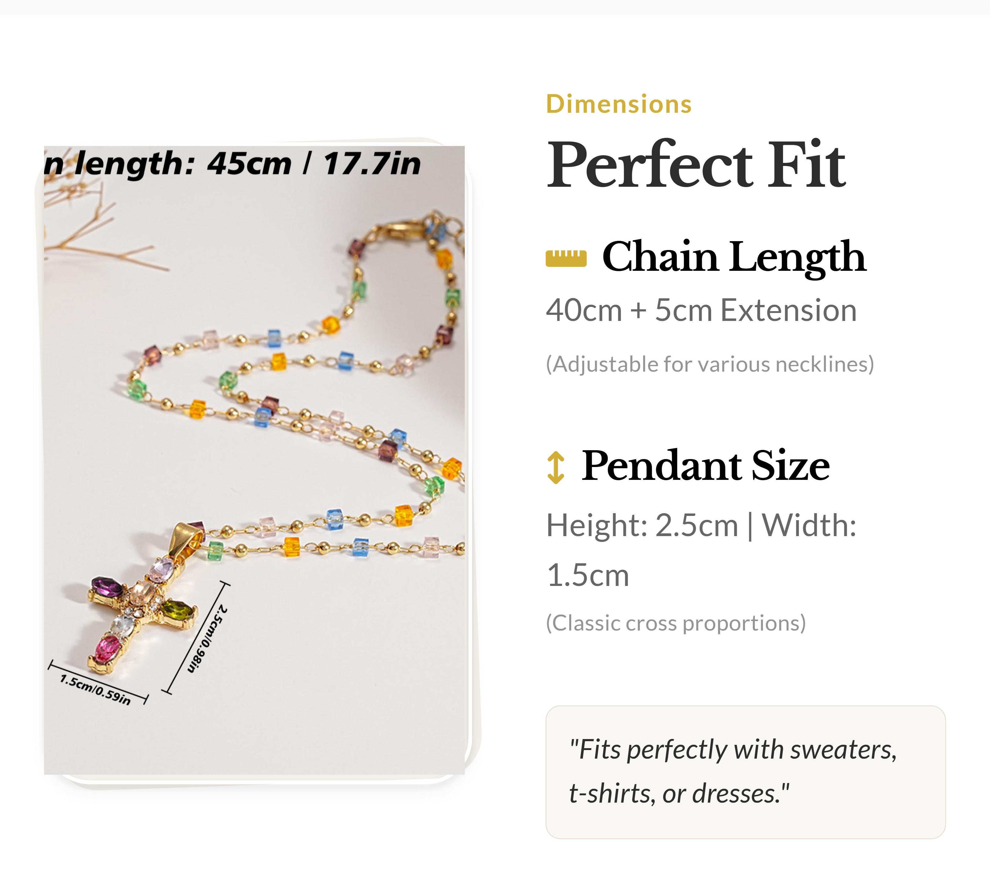 Rainbow Cross Pendant Necklace Sparkling Necklace with Exquisite Gift Box Elegant Design Versatile Wear for Special Occasions Accessories for Women Valentines&birthday easter Boujee Gifts for gf and Mother's Day