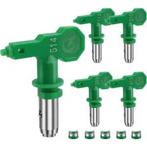 5pcs Low Pressure Airless Spray Tips Reversible Spray Nozzle Tip for Airless Spray Guns (112, 210, 308, 410, 514)