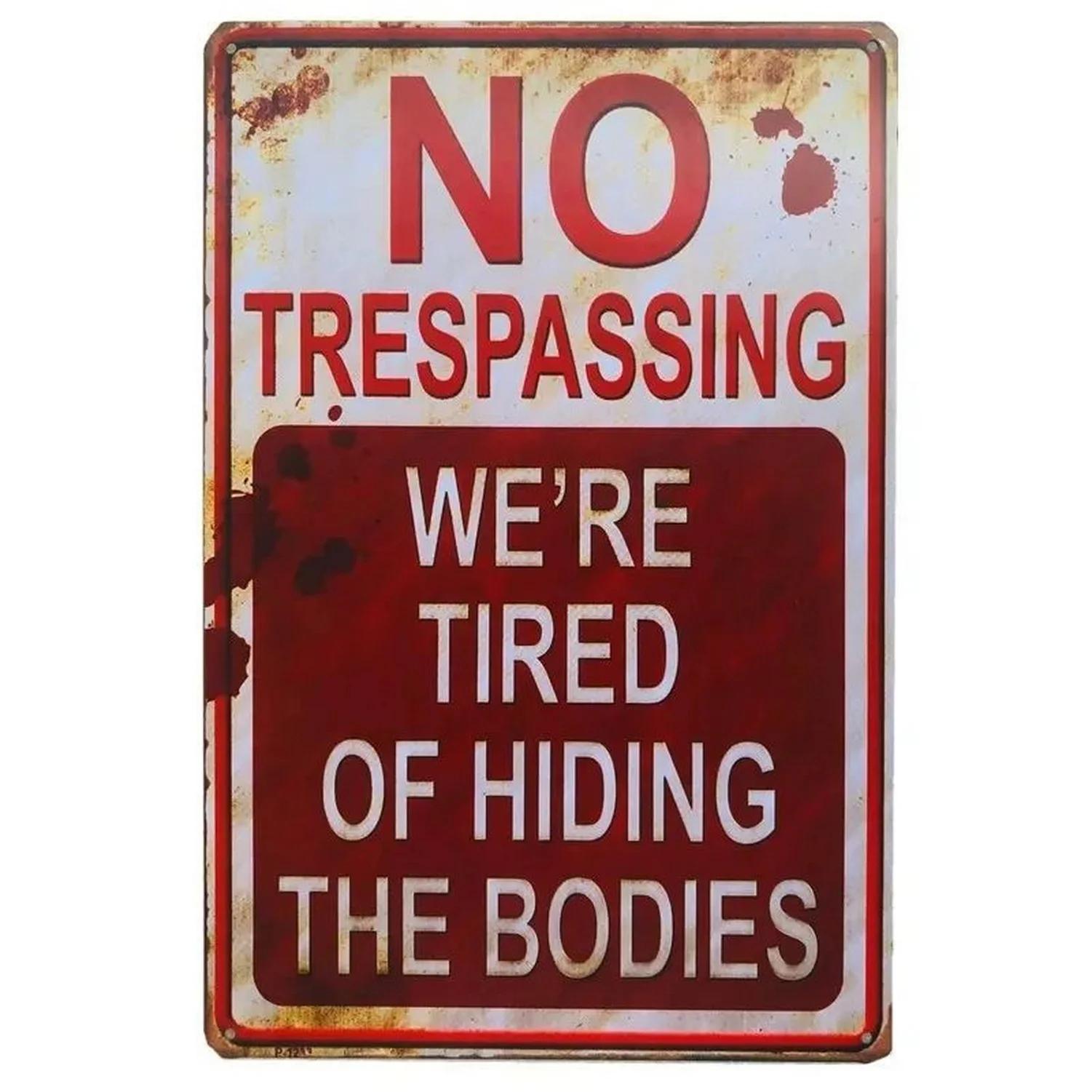 8x12inch Warning Metal Tin Signs Do Not Enter Wall Decoration Plaque Vintage Poster Iron Painting for Man Cave Home Cafe Garden Club Bar