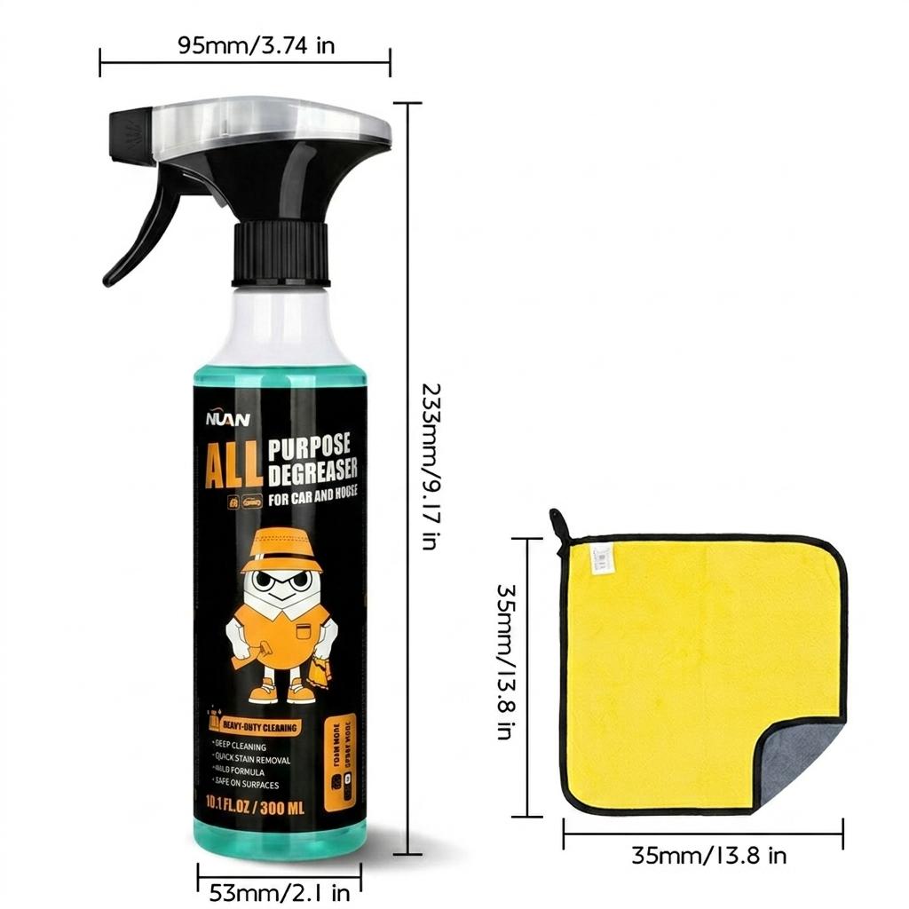 Nuan Multi-purpose cleaning spray: Multifunctional Cleaner 300ml | For Kitchen, Bathroom, Car Interior & Exterior | Removes Dirt, Water Stains & Dust, Easy to Use
