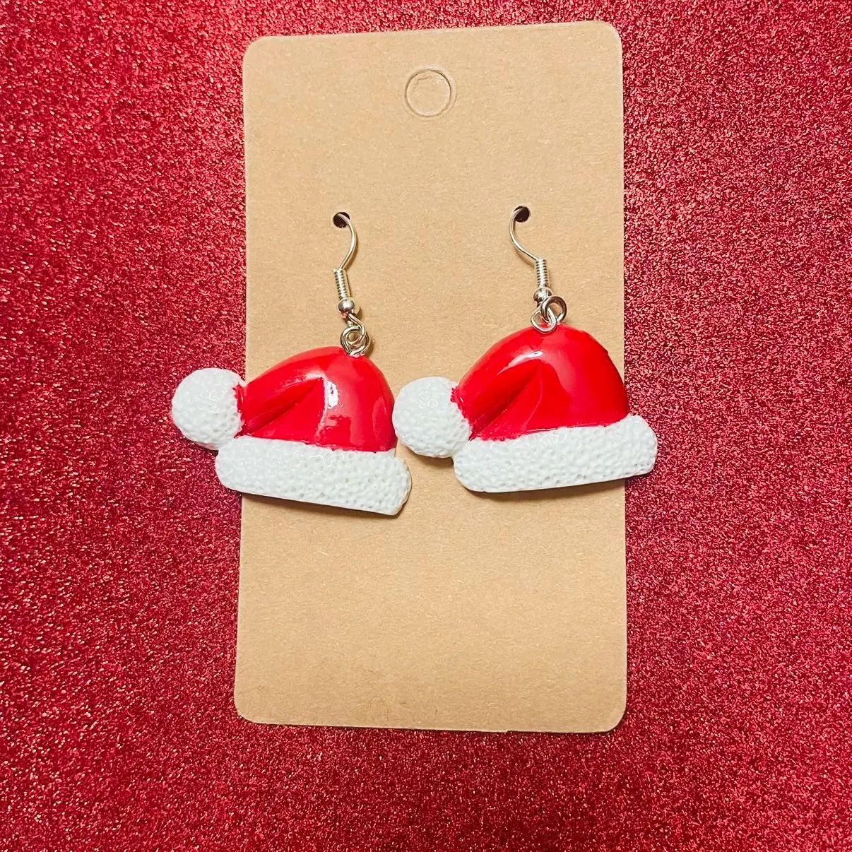 Santa hat hook earrings gift