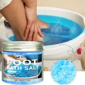 Xioimy 60g Fresh Sea Salt Foot Bath Salts, Deep Cleansing for Dry Cracked Feet, Soothing Summer Foot Care, Ideal After Exercise or Sitting