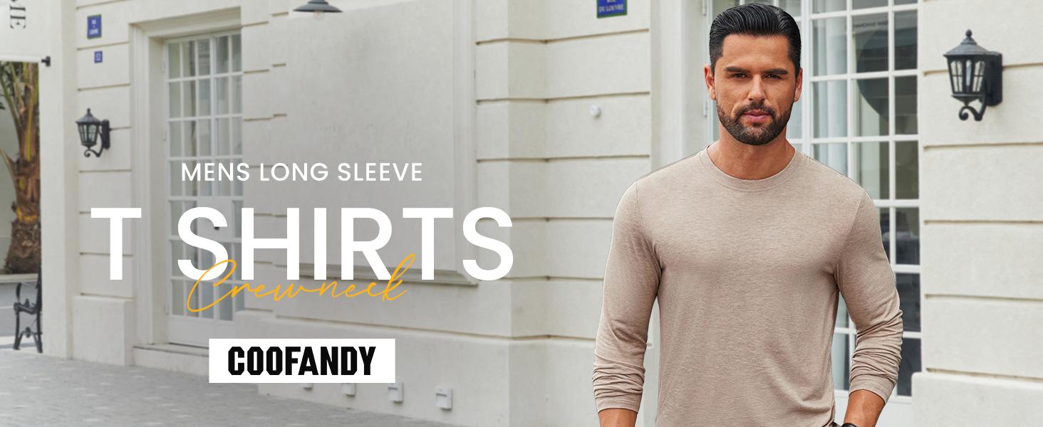 COOFANDY Men's Crew Neck T-Shirt Long Sleeve Casual Pullover Tees Soft Stretch Basic Tee Shirts COOFANDY Men's Crew Neck T-Shirt Long Sleeve Casual Pullover Tees Soft Stretch Basic Tee Shirts