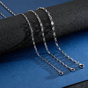 GTHIC Simple Stainless Steel Box Chain Necklace Fashion Versatile Link for Daily Wear