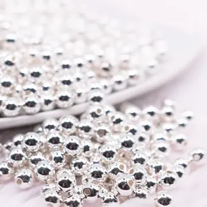 6mm Silver Acrylic Spacer Beads