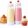 4.5-Cup (1000ml) BPA-Free Plastic Handheld Pancake Batter Dispenser Container - Commercial-Quality Build, 0.5lb Capacity, Detachable 1-Click Nozzle, Reusable Silicone Bakeware with Measuring Scale, Blender Balls, Easy-Pour Spout for Parties