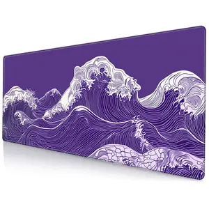 Wave Pattern Mouse Pad, Rectangle Gaming Mouse Pad, Non-slip Mouse Pad, Desk Keyboard Mouse Mat for Home Office Game Room Desk, Gaming Desk Accessory