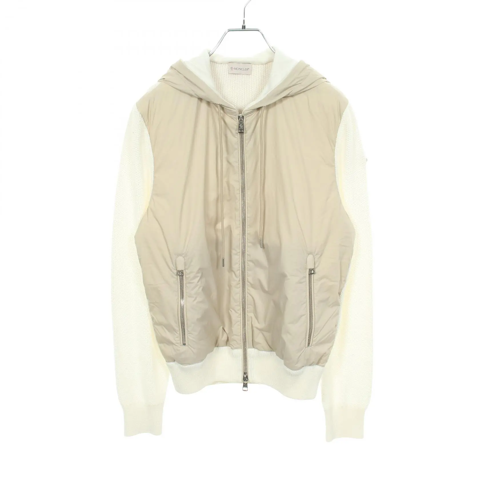 Pre-owned MONCLER Nylon Small Leather Goods Hooded Panel Down Jacket