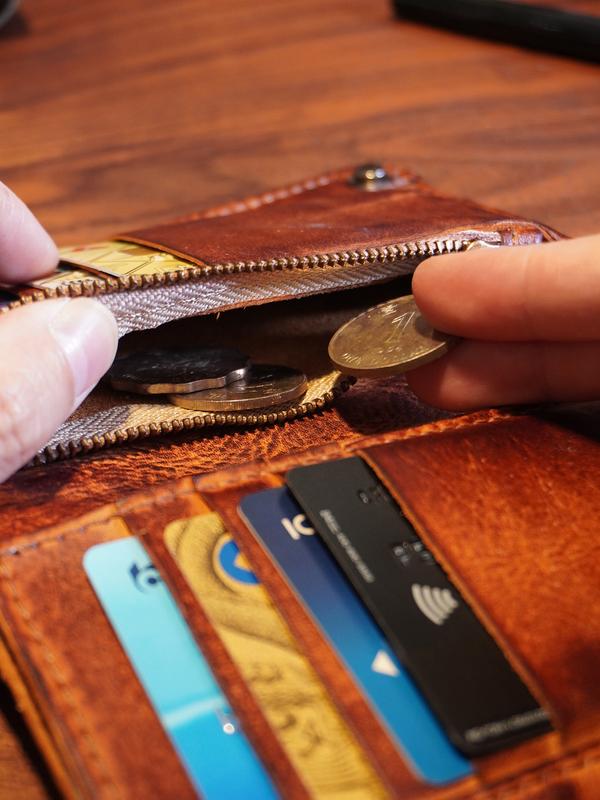 Large Capacity Leather Wallet - Handmade Vegetable Tanned | Metal Zipper, Multi Card Slots for Cash/Cards/Change