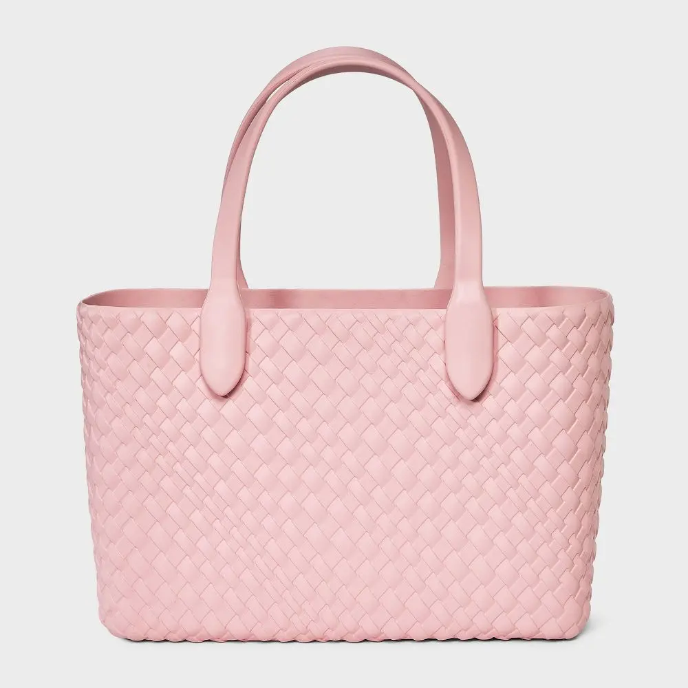 Women's EVA Splash Tote Bag - Shade & Shore Coral, Synthetic Beach Bag with Double Handle for Casual Use