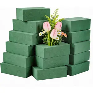 18 Packs Floral  Blocks, (7.8" L x 3.5" W x 2.4" H), Dry and Wet Green Flower  Block for  & Artificial , Arrangements, Wedding, Birthdays, Garden Decorations