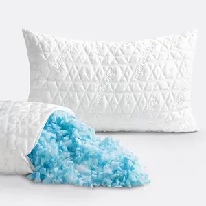 Phantoscope Memory Foam Pillow with Adjustable Cooling Gel for Hot Sleepers, Soft and Adjustable Firm Bed Pillows with Bamboo and Cotton Covers