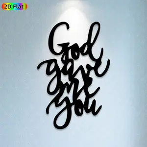 1pc "God Girl" Typography Metal Wall Art, Edgy "God Girl" Statue Mural, Ideal Gift for New Year, Christmas, Typography & Urban Art Enthusiasts,  Perfect for Bedroom Wall & Patio Fence, Bold Statement Decor for Trendsetters