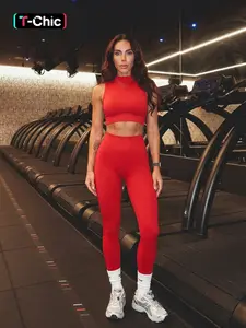 Women's High-Waisted Yoga Set, Fitness Outfits, Ruched Design, Tight-Fit Long Sleeve Top & Leggings, Sporty Style, All-Season Comfortable Wear